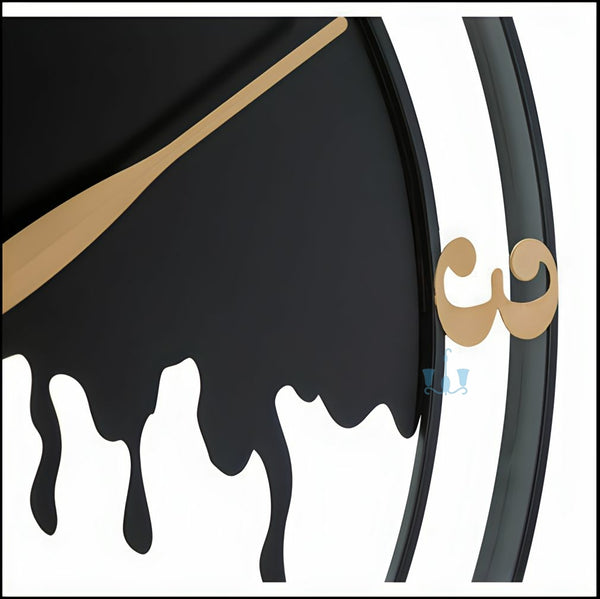 Dripping Black Contemporary Abstract Handcrafted Quartz Metal (Iron) Wall Clock With Single Face Form And Needle Display, available exclusively on Shahi Sajawat India, the world of home decor products.Best trendy home decor, office decor, restaurant decor, living room, kitchen and bathroom decor ideas of 2023.