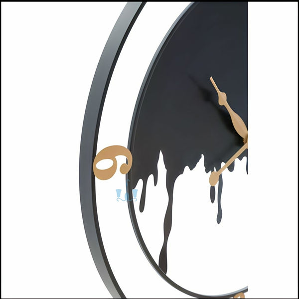 Dripping Black Contemporary Abstract Handcrafted Quartz Metal (Iron) Wall Clock With Single Face Form And Needle Display, available exclusively on Shahi Sajawat India, the world of home decor products.Best trendy home decor, office decor, restaurant decor, living room, kitchen and bathroom decor ideas of 2023.