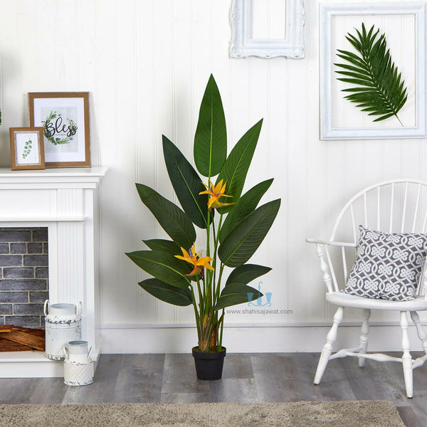 Decorative Real Like, Real Touch Nearly Natural Artificial (Faux) Bird Of Paradise Plant Of Size 5.3FT Made Of Plastic With Zero Maintenance Available Exclusively At Shahisajawat India. Best Trendy Home Decor, Restaurant Decor, Office Decor Ideas Of 2024.