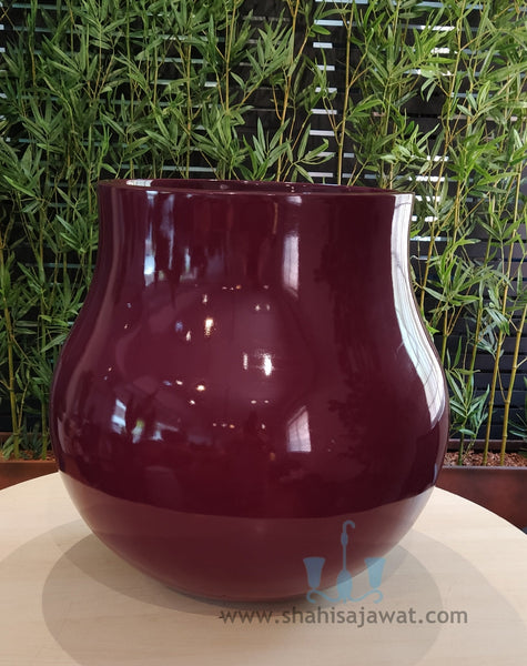 Curvy Maroon Vase Shaped Gloss Finished FRP (Fiberglass) Indoor And Outdoor Planters Are Lightweight, Durable, Weather Resistant, UV Resistant Made For Residential And Commercial Spaces, Available Exclusively On Shahi Sajawat India, the world of home decor products. Best trendy home decor, office decor, restaurant decor living room, kitchen and bathroom decor ideas of 2024.