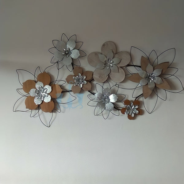 Brown Floral Contemporary Handcrafted Metal Wall Hanging (Wall Decor) Of Size 118×58cm, Available Exclusively At Shahi Sajawat India, the world of home decor products.Best trendy home decor, office decor, restaurant decor, living room, kitchen and bathroom decor ideas of 2022.