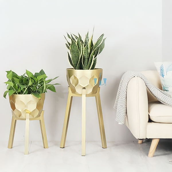 Gold Embossed Nordic Handcrafted Iron (Metal) Floor 3 Piece Indoor Planters, Available exclusively on Shahi Sajawat India, the world of home decor products. Best trendy home decor, office decor, restaurant decor living room, kitchen and bathroom decor ideas of 2022.