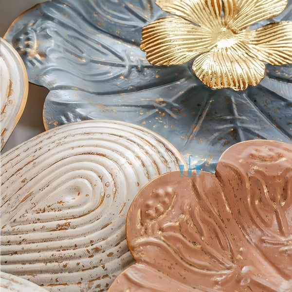 Peachy Brown And Greyish Blue Pastel Floral European Style Handcrafted Metal Wall Hanging (Wall Decor) Of Size 134×70cm, Available Exclusively At Shahi Sajawat India, the world of home decor products.Best trendy home decor, office decor, restaurant decor, living room, kitchen and bathroom decor ideas of 2022.