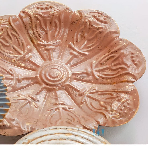 Peachy Brown And Greyish Blue Pastel Floral European Style Handcrafted Metal Wall Hanging (Wall Decor) Of Size 134×70cm, Available Exclusively At Shahi Sajawat India, the world of home decor products.Best trendy home decor, office decor, restaurant decor, living room, kitchen and bathroom decor ideas of 2022.