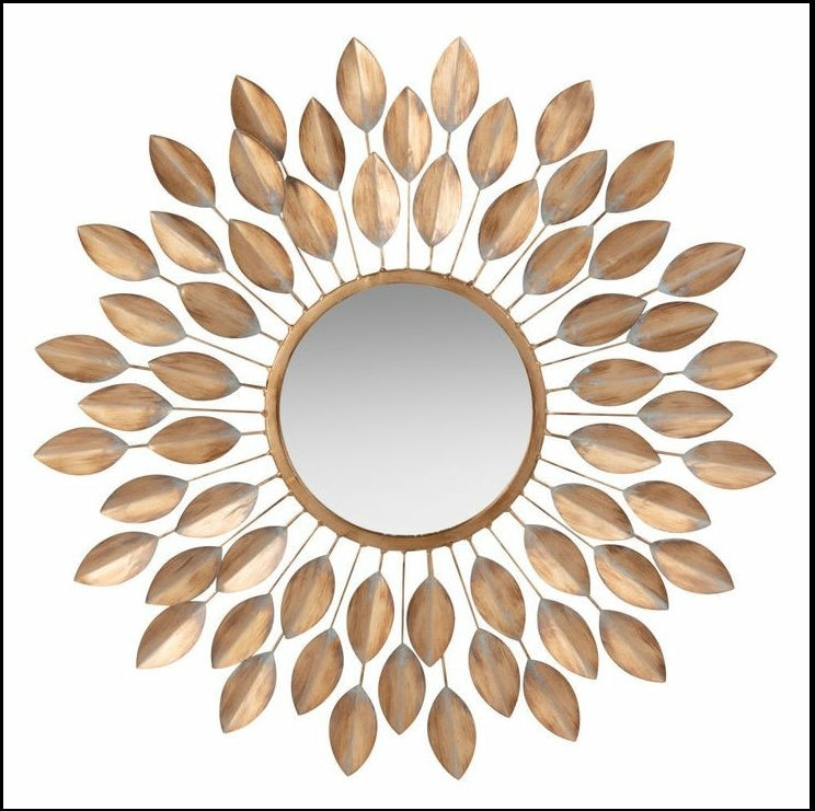 Flossy Gold Floral Wall Mirror