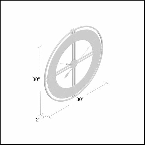 Dramatic Large Brown Metal Wall Clock