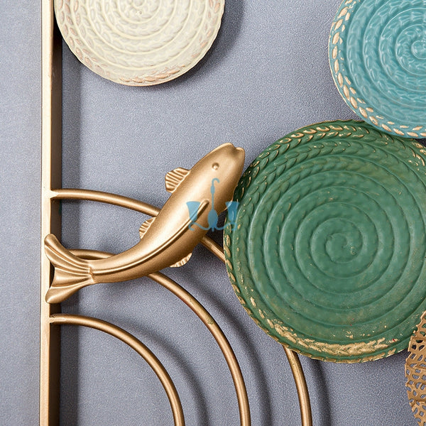Multicoloured Framed Circles And Fishes 3 Piece Handcrafted Metal Wall Hanging (Wall Decor) In Mediterranean Style, Available Exclusively On Shahi Sajawat India, the world of home decor products.Best trendy home decor, living room, kitchen and bathroom decor ideas of 2022.