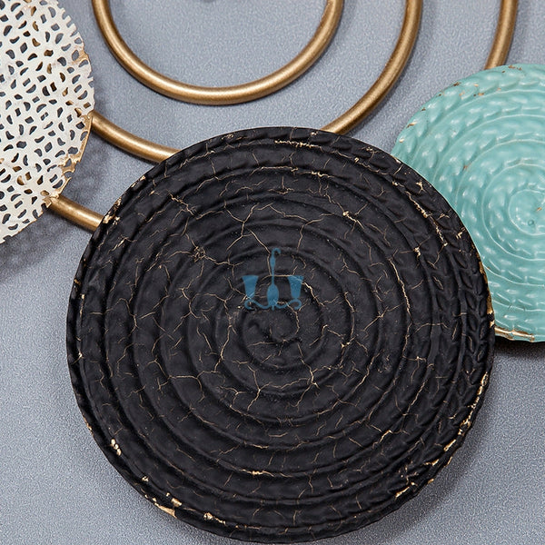 Multicoloured Framed Circles And Fishes 3 Piece Handcrafted Metal Wall Hanging (Wall Decor) In Mediterranean Style, Available Exclusively On Shahi Sajawat India, the world of home decor products.Best trendy home decor, living room, kitchen and bathroom decor ideas of 2022.