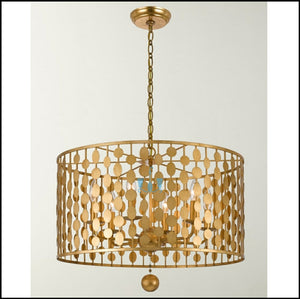 Gold Drum Lined Handcrafted Multi Disc Metal, Steel Chandeliers Are Electroplated With 6 Candelabra Base Bulbs, AC Power Source and Voltage Of 90-260V,available exclusively on Shahi Sajawat India,the world of home decor products.Best trendy home decor, office, restaurant, living room and kitchen decor ideas of 2022.