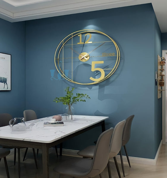 Large Black/Gold Quartz Circular Metal Wall Clocks, With Single Face Form, Needle Display, Circular Shape,Of Size 50×50cm, available exclusively on Shahi Sajawat India, the world of home decor products. Best trendy home decor, living room, kitchen and bathroom decor ideas of 2022.