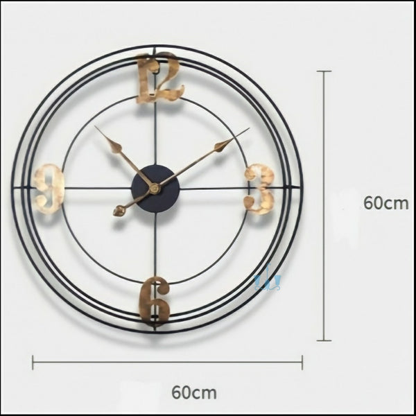 Black And Gold Modern Retro Handcrafted Quartz Metal (Wrought Iron) Wall Clock Is Circular With Single Face Form And Needle Display, available exclusively on Shahi Sajawat India, the world of home decor products.Best trendy home decor, office decor, restaurant decor, living room, kitchen and bathroom decor ideas of 2022.