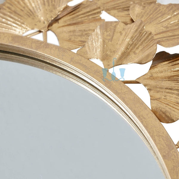 Rakish Ginkgo Leaves Framed Wall Mirror