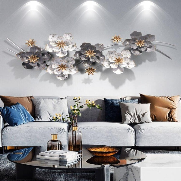 White And Grey Floral Metal (Wrought Iron) Wall Hangings Of Size 125×49cm, available exclusively on Shahi Sajawat India, the world of home decor products.Best trendy home decor, living room, kitchen and bathroom decor ideas of 2022