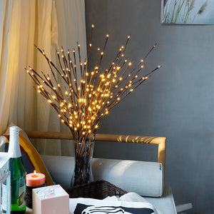 LED DIY Willow Branch Decorative PVC+Wooden Warm White Lights with 7.7 meters, 20 Lights of Voltage 3V with Spacing of 10cm, Luminous Flux of 6lm & Protection Level of IP44,Service Life of 6000H &Flashing function is always bright,available exclusively on Shahi Sajawat India, the world of home decor products,best home decor ideas of 2019.