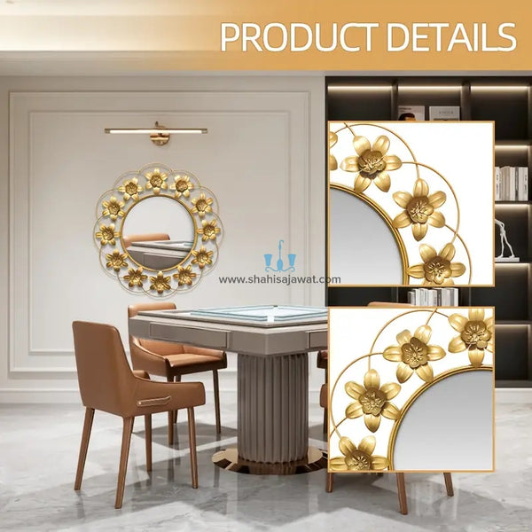 Blooming Gold Florets Wall Mirror