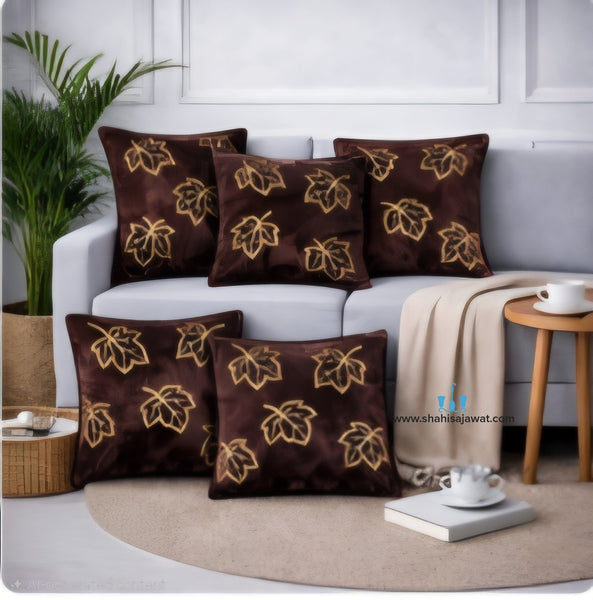Dark Pink/Dark Blue/Ivory/Brown Velvet Printed Square Cushion Covers With Zipper Of Size 16×16 inch available exclusively on Shahi Sajawat India, the world of home decor products.Best trendy home decor, living room, kitchen and bathroom decor ideas of 2026. 
