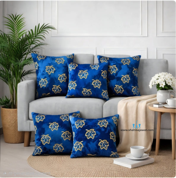 Dark Pink/Dark Blue/Ivory/Brown Velvet Printed Square Cushion Covers With Zipper Of Size 16×16 inch available exclusively on Shahi Sajawat India, the world of home decor products.Best trendy home decor, living room, kitchen and bathroom decor ideas of 2026. 
