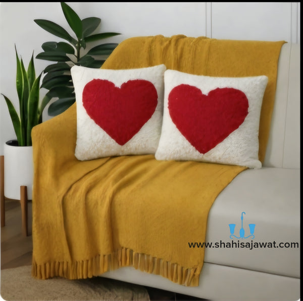 Sweet Heart Cotton Jute Cushion Covers