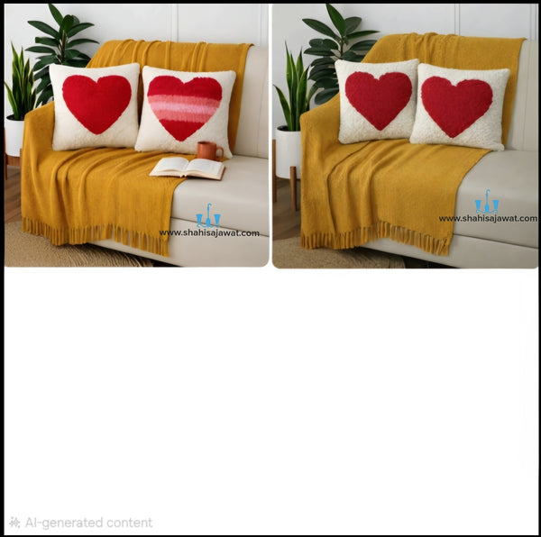 Sweet Heart Cotton Jute Cushion Covers