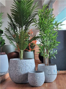big pots for plants india Awesome Grey And White Glazed Like Bowl Shaped FRP Planters