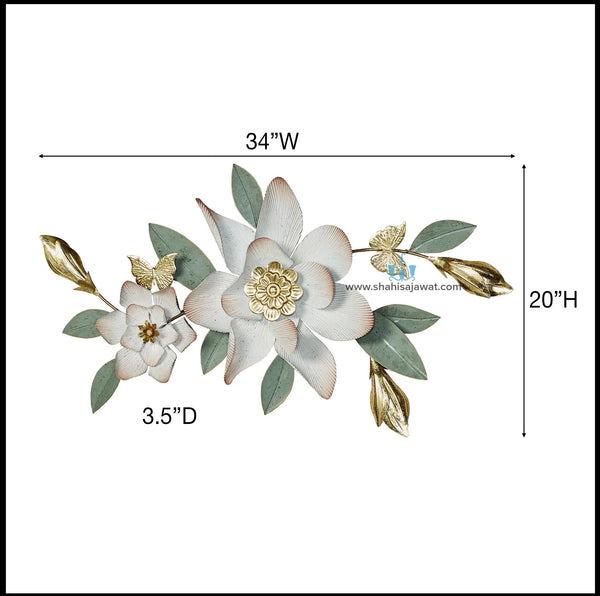 Alluring Floral Metal Wall Hanging