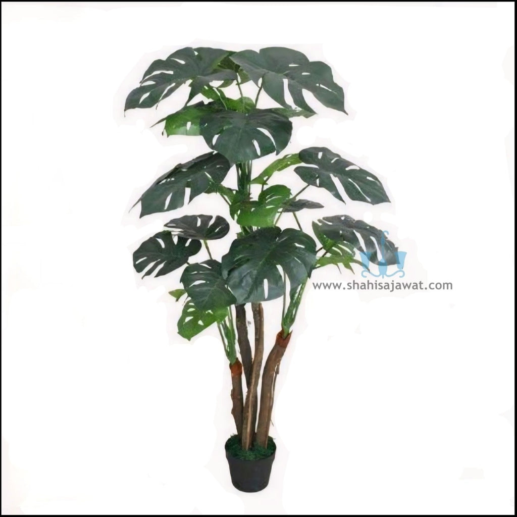 best fake monstera plant Decorative Real Like 4.3FT Artificial Split Monstera Plant