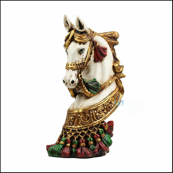 Regal White Horse Bust