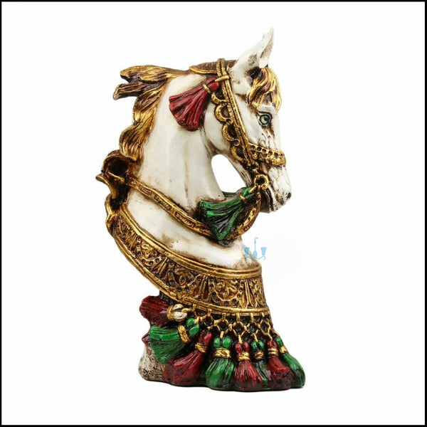 Regal White Horse Bust