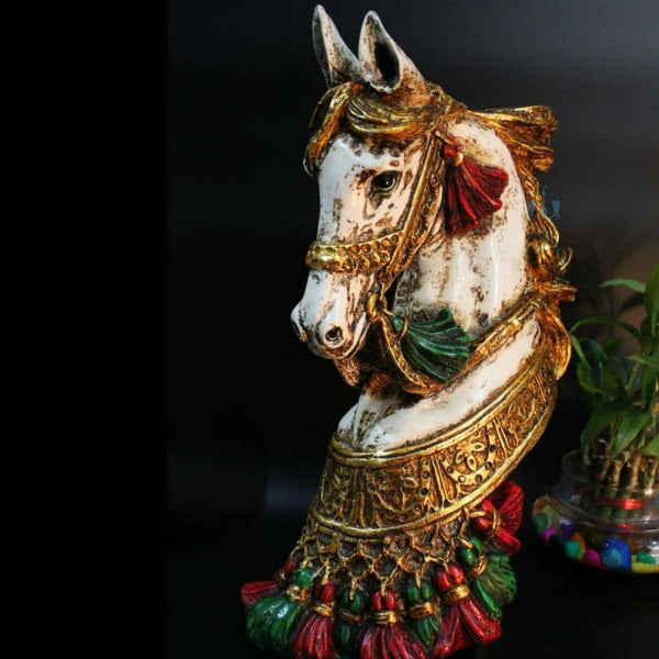 Regal White Horse Bust