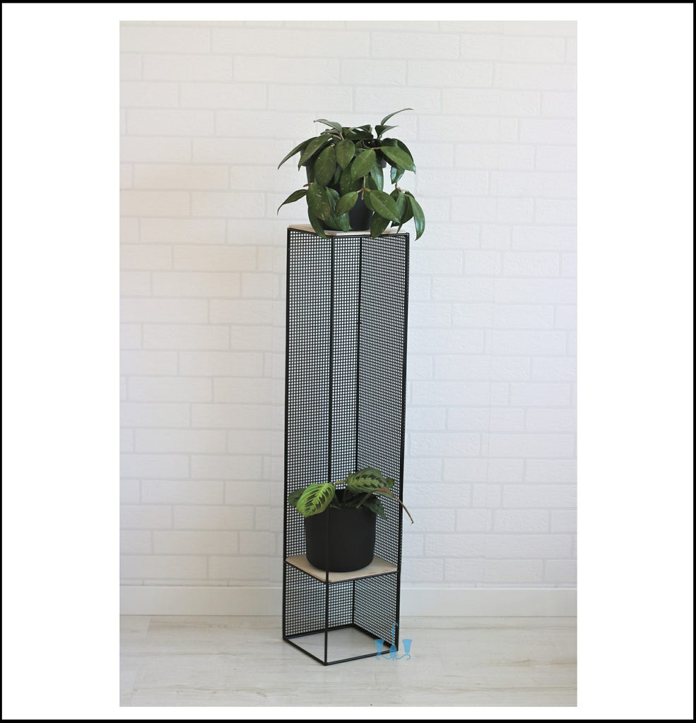 floor plant stand indoor wire Lofty Wire Mesh Black And White Planters