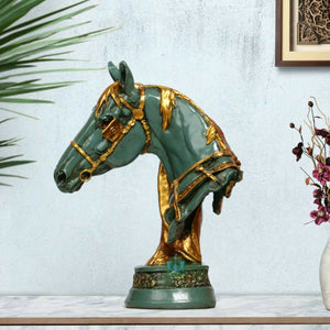 Green/White Resin European Vintage Horse Neck Sculpture/Figurine available exclusively on Shahi Sajawat India, the world of home decor products. Best trendy home decor, office decor, restaurant decor, living room, kitchen and bathroom decor ideas of 2023.