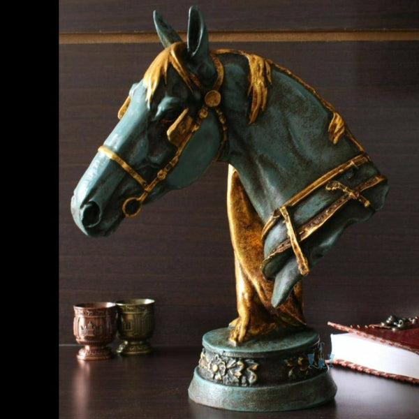 Green/White Resin European Vintage Horse Neck Sculpture/Figurine available exclusively on Shahi Sajawat India, the world of home decor products. Best trendy home decor, office decor, restaurant decor, living room, kitchen and bathroom decor ideas of 2023.
