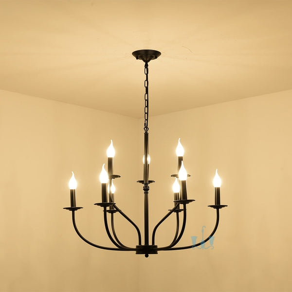 Black Vintage Metal Handcrafted Chandeliers With 9 Candelabra Lights, AC Power Source And Base Type Of 2G11, available exclusively on Shahi Sajawat India, the world of home decor products.Best trendy home decor, living room, bedroom, kitchen, office, restaurant and bathroom decor ideas of 2023.