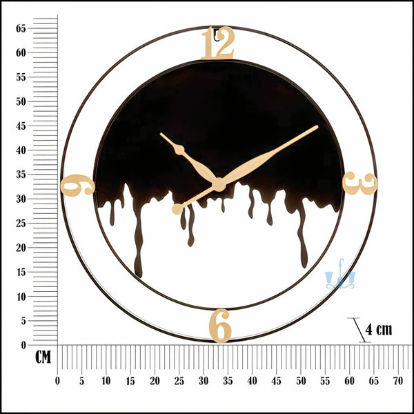 Dripping Black Contemporary Abstract Handcrafted Quartz Metal (Iron) Wall Clock With Single Face Form And Needle Display, available exclusively on Shahi Sajawat India, the world of home decor products.Best trendy home decor, office decor, restaurant decor, living room, kitchen and bathroom decor ideas of 2023.