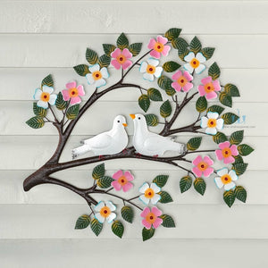 White Doves On Dogwood Branches Handcrafted Metal Wall Hanging (Wall Decor) Available Exclusively At Shahi Sajawat India,the world of home decor products.Best trendy home decor, office decor, restaurant decor, living room, kitchen and bathroom decor ideas of 2023.