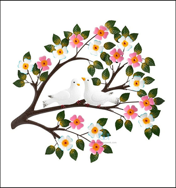 White Doves On Dogwood Branches Handcrafted Metal Wall Hanging (Wall Decor) Available Exclusively At Shahi Sajawat India,the world of home decor products.Best trendy home decor, office decor, restaurant decor, living room, kitchen and bathroom decor ideas of 2023.