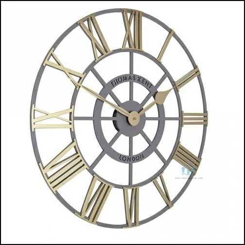 Grey And Gold Roman Modern Handcrafted Quartz Metal (Iron) Circular Wall Clock With Single Face Form And Needle Display, available exclusively on Shahi Sajawat India, the world of home decor products.Best trendy home decor, office decor, restaurant decor, living room, kitchen and bathroom decor ideas of 2023.