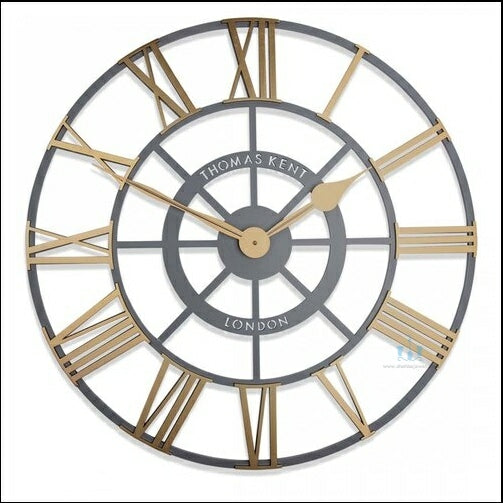Grey And Gold Roman Modern Handcrafted Quartz Metal (Iron) Circular Wall Clock With Single Face Form And Needle Display, available exclusively on Shahi Sajawat India, the world of home decor products.Best trendy home decor, office decor, restaurant decor, living room, kitchen and bathroom decor ideas of 2023.