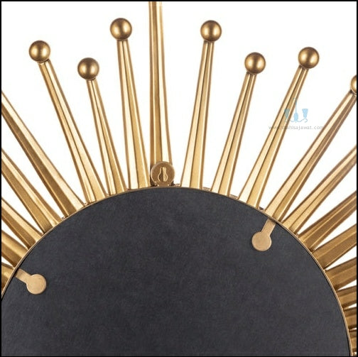 Large Gold Handcrafted Sunburst Contemporary Metal (Iron) Wall Mirror, Comes Ready To Hang, Available exclusively on Shahi Sajawat India, the world of home decor products.Best trendy home decor, office decor, restaurant decor, living room, kitchen and bathroom decor ideas of 2024.