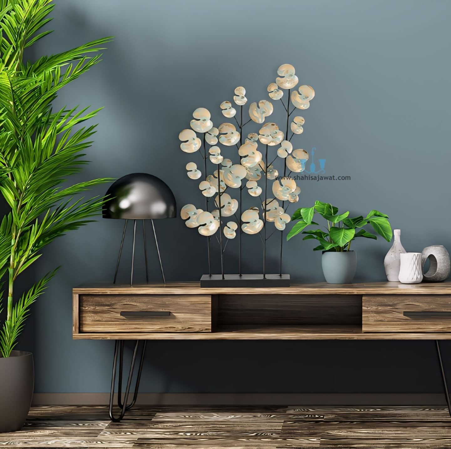Pastel Green And Gold Floral Metal Table Top Handcrafted Sculpture (Figurine), Available exclusively on Shahi Sajawat India, the world of home decor products. Best trendy home decor, office decor, living room,table decor, kitchen and bathroom decor ideas of 2024.