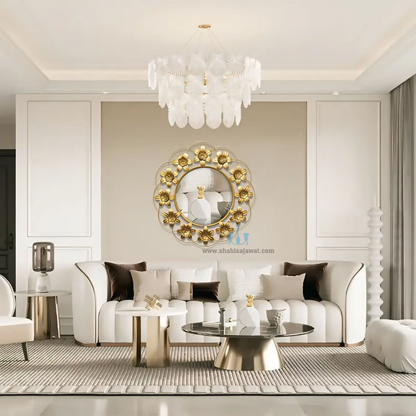 Blooming Gold Florets Wall Mirror