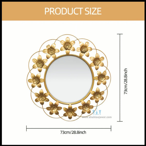 Blooming Gold Florets Wall Mirror