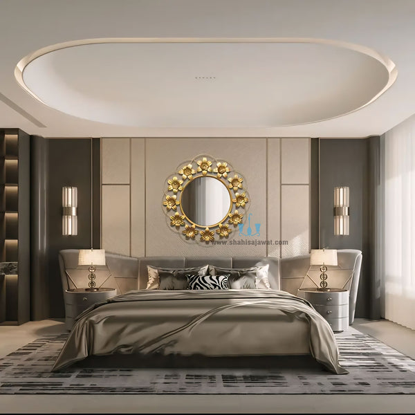 Blooming Gold Florets Wall Mirror