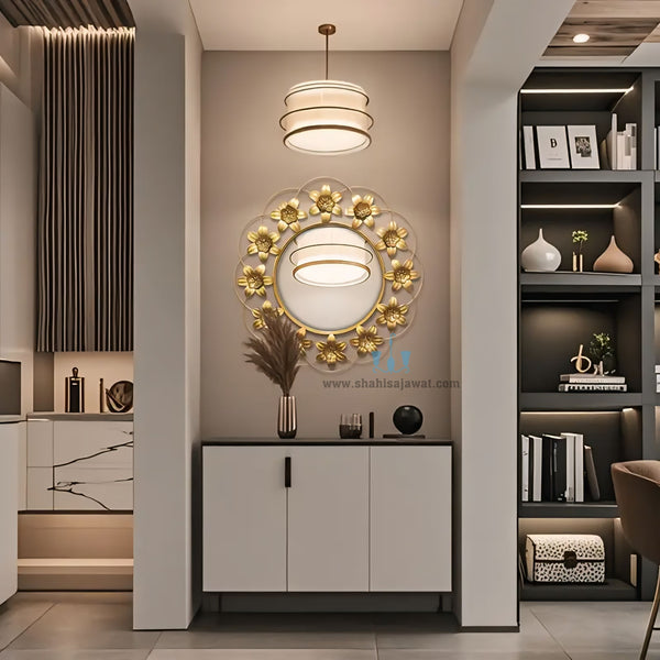 Blooming Gold Florets Wall Mirror