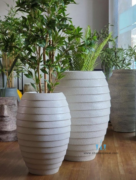 Entrancing Wavy Tapering Cylinder FRP Planters