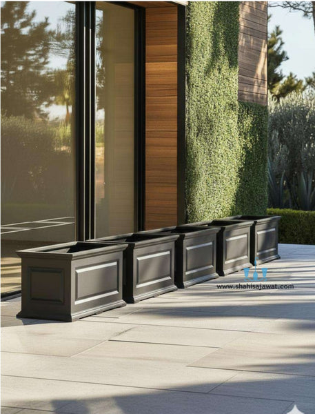 Ingeniously Carved Rectangular FRP Planters