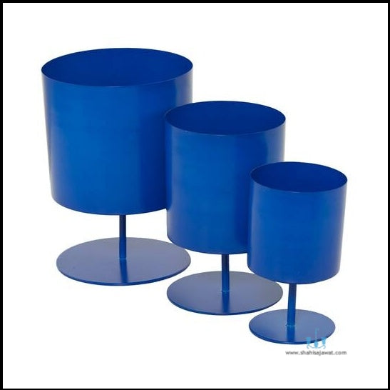 White/Yellow/Blue Stylish Cylidrical 3 Piece Handcrafted (Metal) Floor Indoor Planters, Available Exclusively On Shahi Sajawat India, the world of home decor products. Best trendy home decor, office decor, restaurant decor living room, kitchen and bathroom decor ideas of 2026.