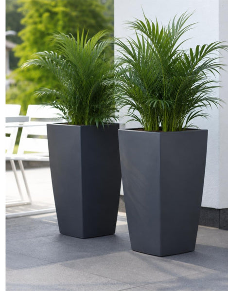 Modern Black Tapering Cube FRP Planters