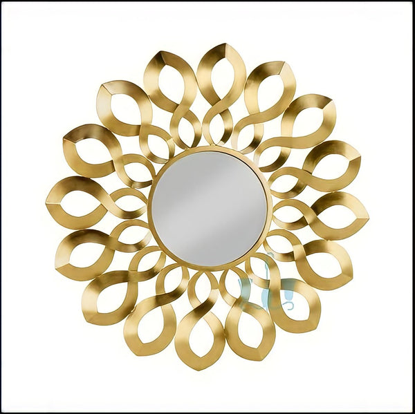 Gold Sunflower Handcrafted Accent Metal (Iron) Wall Mirror Of Size 36.2×36.2×2.13inch, Comes Ready To Hang, Available exclusively on Shahi Sajawat India, the world of home decor products.Best trendy home decor, office decor, living room, kitchen and bathroom decor ideas of 2022.