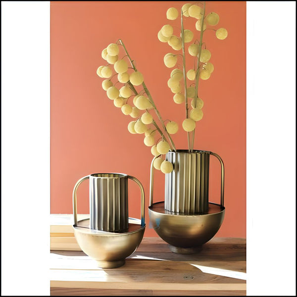Antique Gold 2 Piece Metal Tabletop Vases, Available Exclusively On Shahi Sajawat India, the world of home decor products.Best trendy home decor, office decor, restaurant decor, living room, kitchen and bathroom decor ideas of 2023.